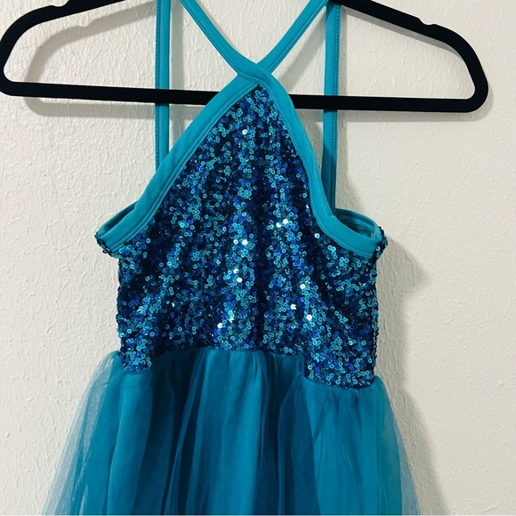 Poppies and Roses Girls Size 10 Sleeveless Sequin Bodice Corkscrew Long Dress - Picture 2 of 11